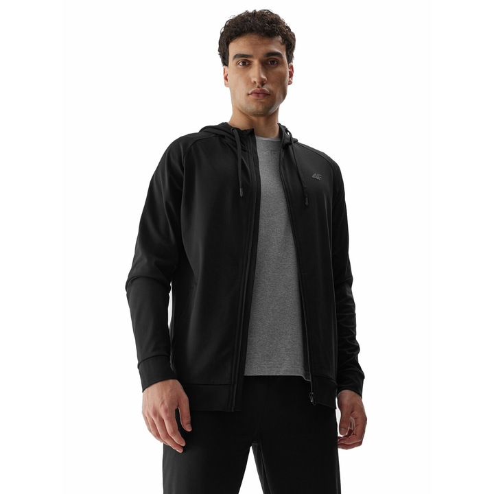 Ferfi sportfelso 4F, polieszter, fekete, Fekete, L