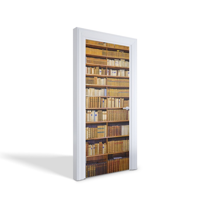 Stickere decorative, Wallfluent, Raft cu carti, Gri, 85x205 cm, 010120130090000278003