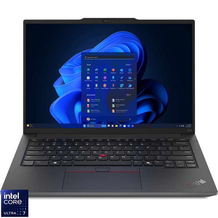 Laptop Lenovo ThinkPad E14 Gen 6, Intel Core Ultra 7 155H, 14inch, 16GB DDR5, SSD 1TB, Intel Arc Graphics, No OS, Graphite Black