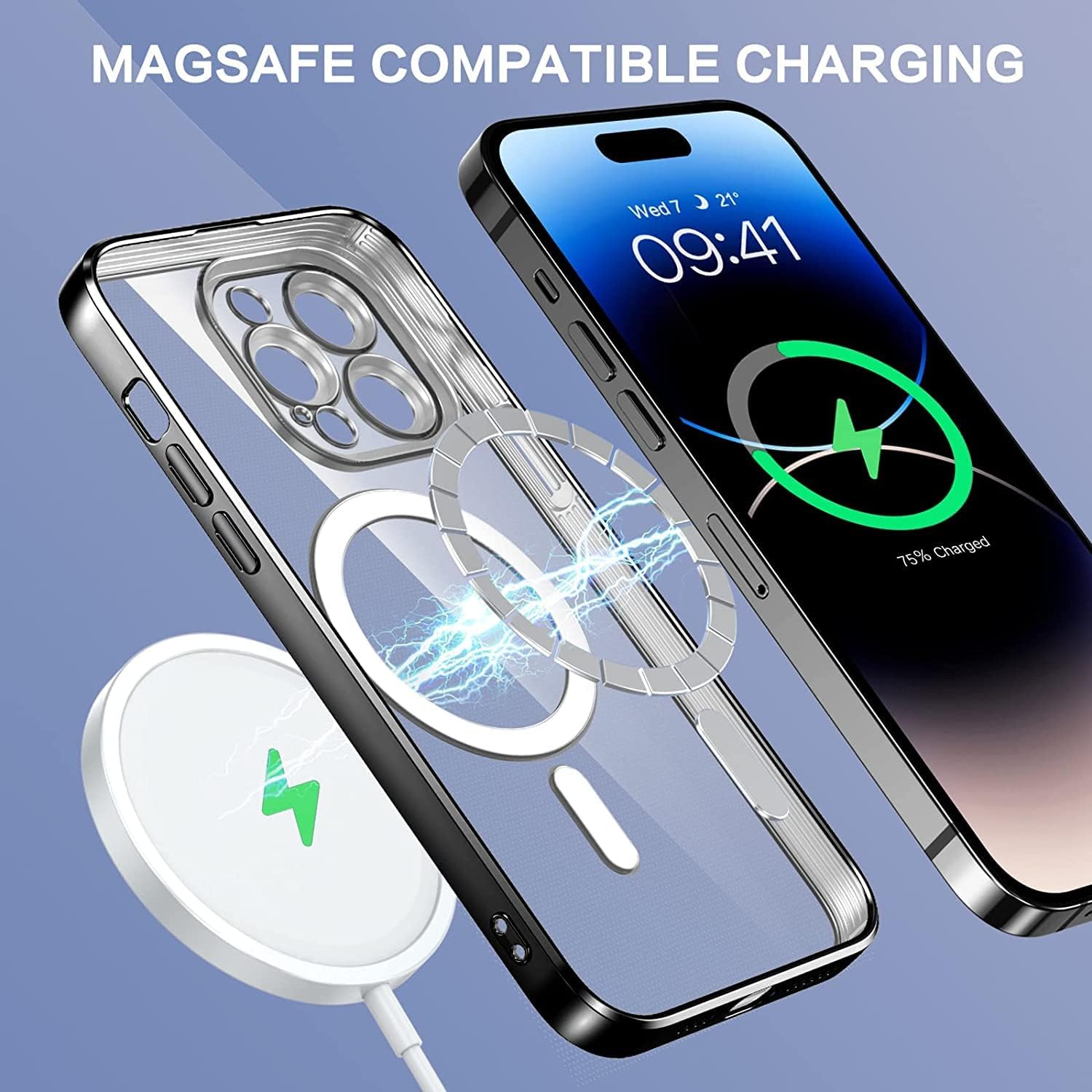 Husa din silicon cu margini metalizate Ultra-Soft, Luxury Magsafe, compatibila cu iPhone 11 / Negru