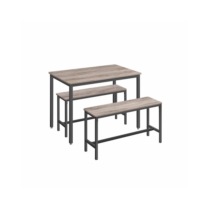 Комплект маса с 2 пейки VASAGLE 70x110x75см