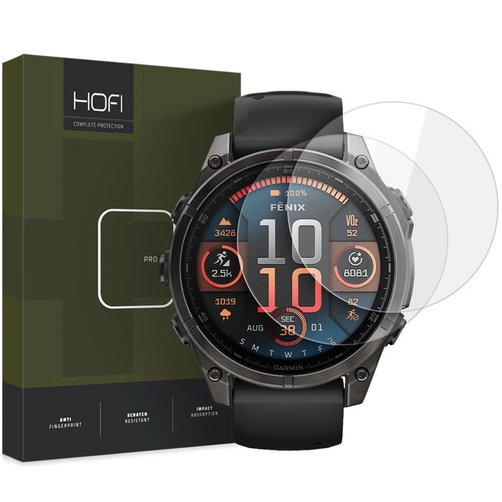 HOFI Glass Pro+ - Garmin Fenix 8 (47 mm) üvegfólia - 2 db/cs - átlátszó (HO370016)