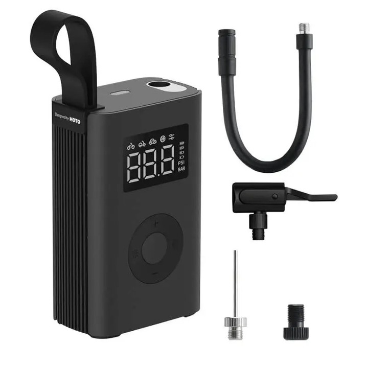 Compresor portabil electric HOTO QWCQA001, 10.3 bar, 2000mAh, 124.5x80x48mm, 520g