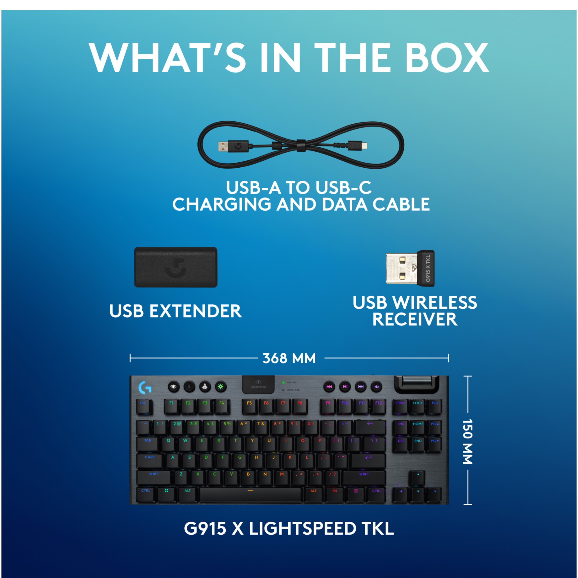 Tastatura Mecanica Gaming Logitech G915 X TKL, Clicky, LightSpeed