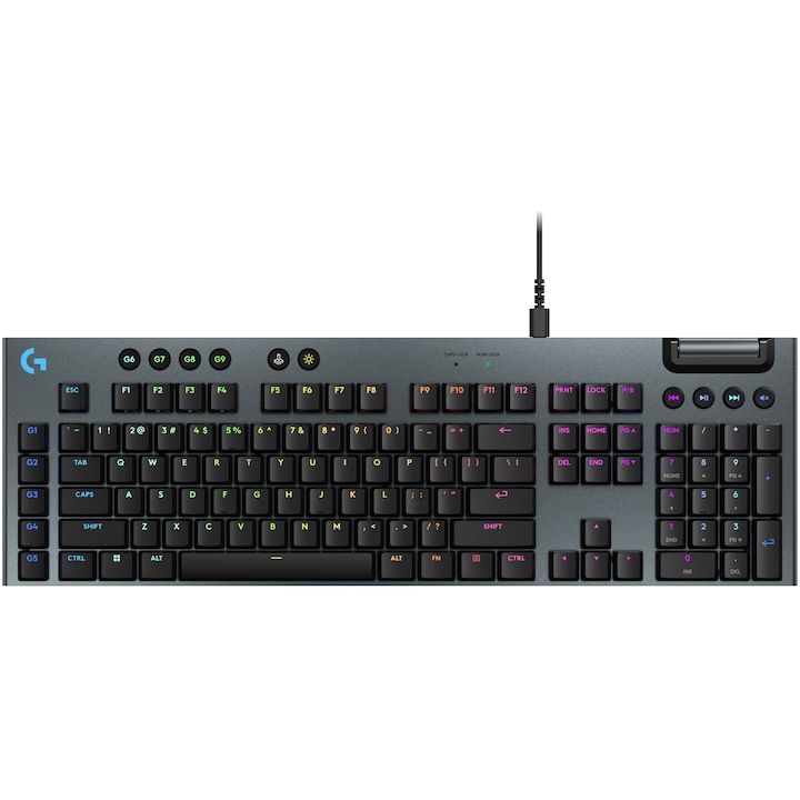 Клавиатура Gaming Logitech G915 X, Механична, USB, Tactile, Low Profile, Черен