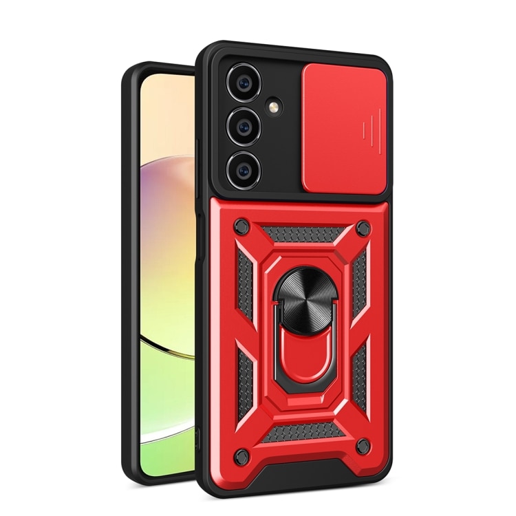 Husa pentru Samsung Galaxy A15 Premium Hybrid Armor Kickstand, Slider Camera, Antisoc, Protectie Superioara, Rosu