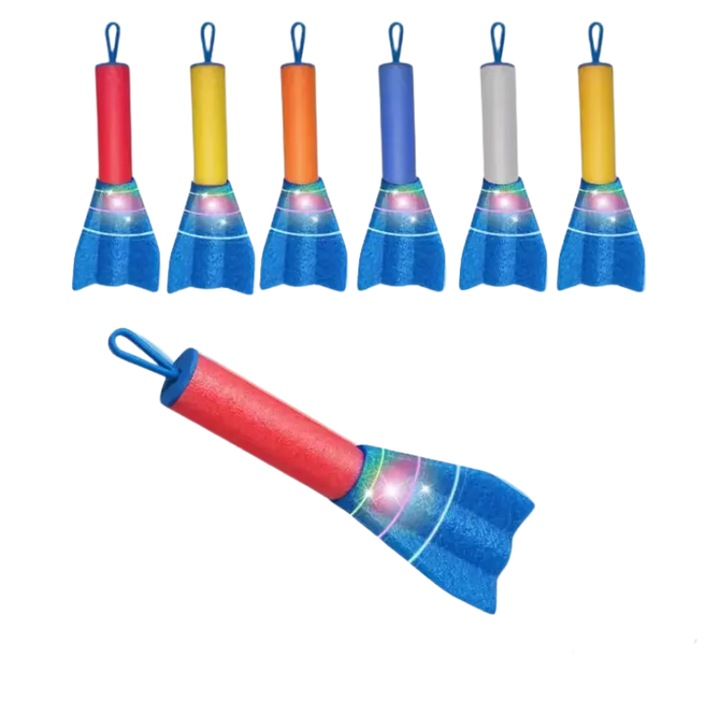 Utility One 6 darab színes habrakéta gyerekeknek, ujjindító, oktató és szórakoztató szabadtéri játékok, mozgásfejlesztő és családi tevékenységek, 22 cm, + 6 év