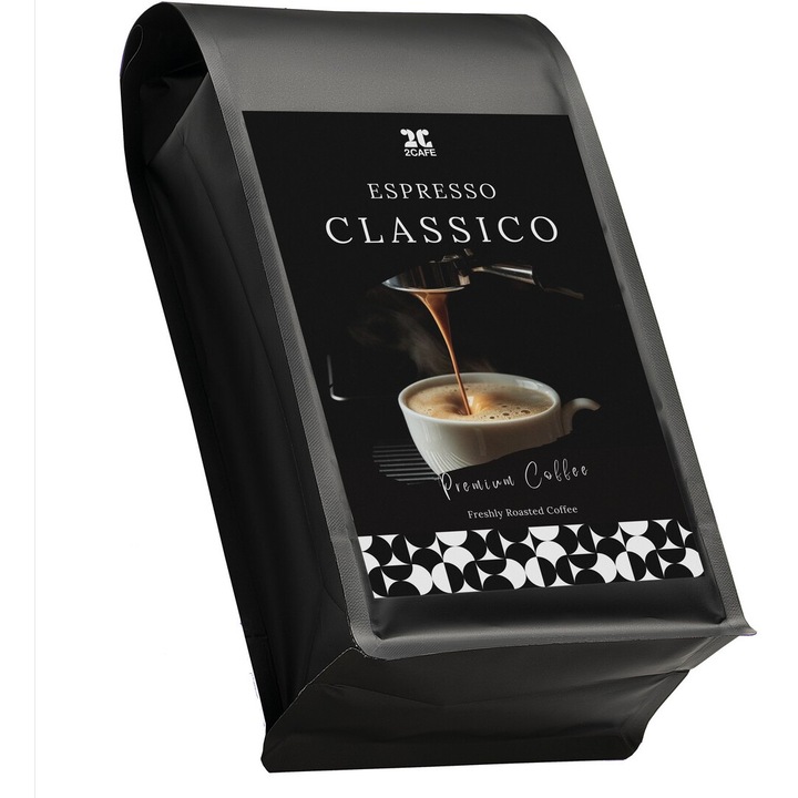Cafea Espresso Classico, 100% Arabica, Boabe 1kg, Cafea universala din boabe braziliene, ideala pentru espressoare si alte metode de preparare
