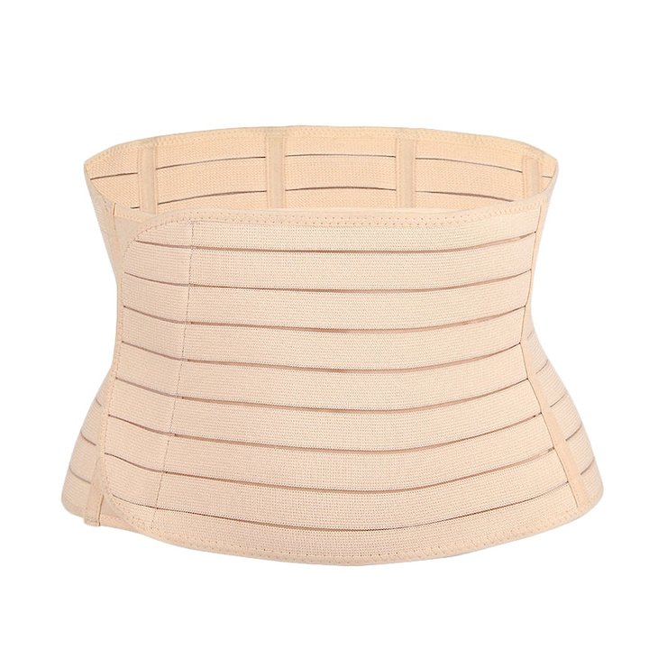 Centura postnatala abdominala, material poliester, elastica, crem, 95x23cm, marime universala