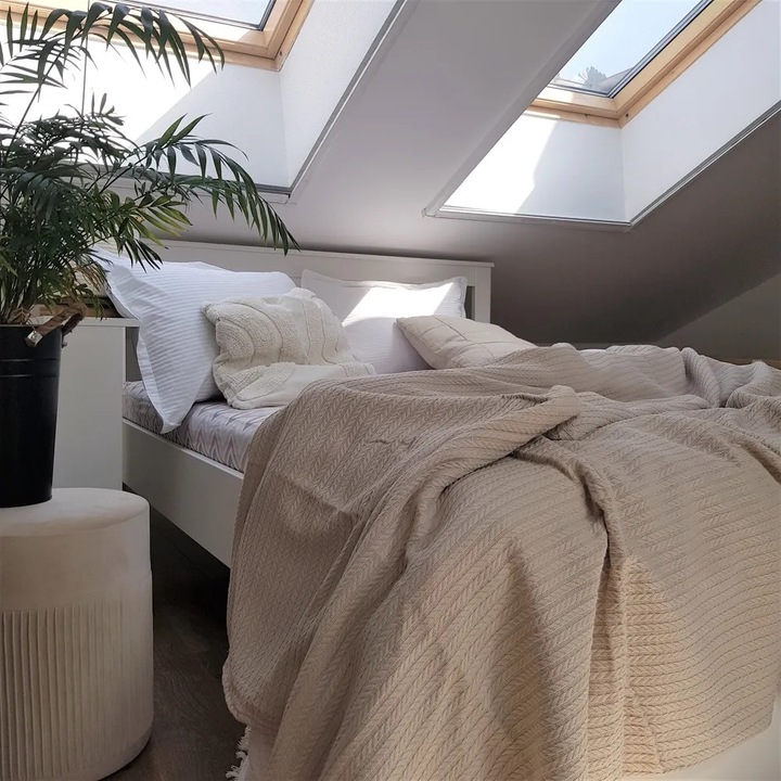 Одеяло Kotonia Home - Пике, 220x240 см, 100% памук, перла