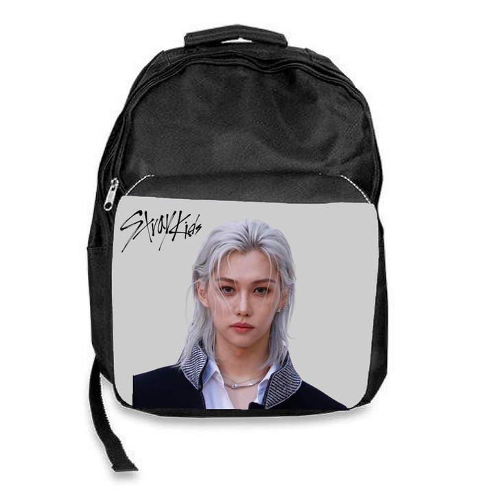 Ghiozdan scoala stray kids felix stay, negru, 30x45x17cm