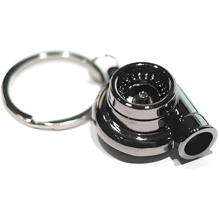 Breloc Turbina, Chei Auto / Moto / Casa / Garaj, Piese in miscare, Metalic, Gri metalizat