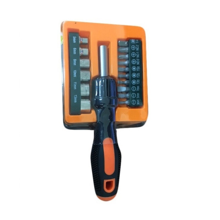 Digital One SP00965 csavarhúzó készlet GQ-441 racsnis 16 az 1-ben kétirányú csavarhúzó