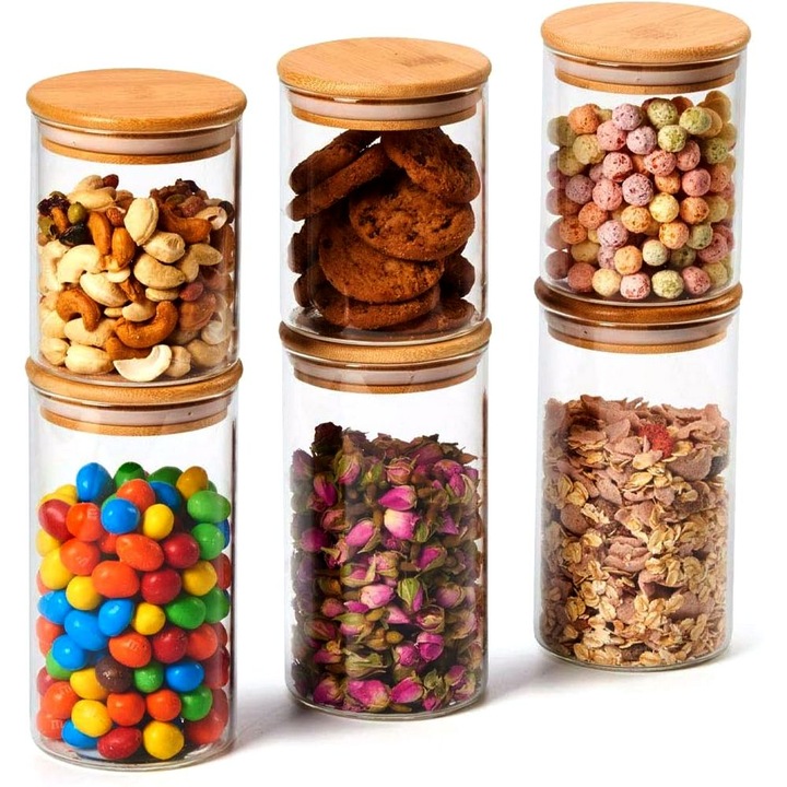 Borcane de sticla, Kupisi, 6 bucati