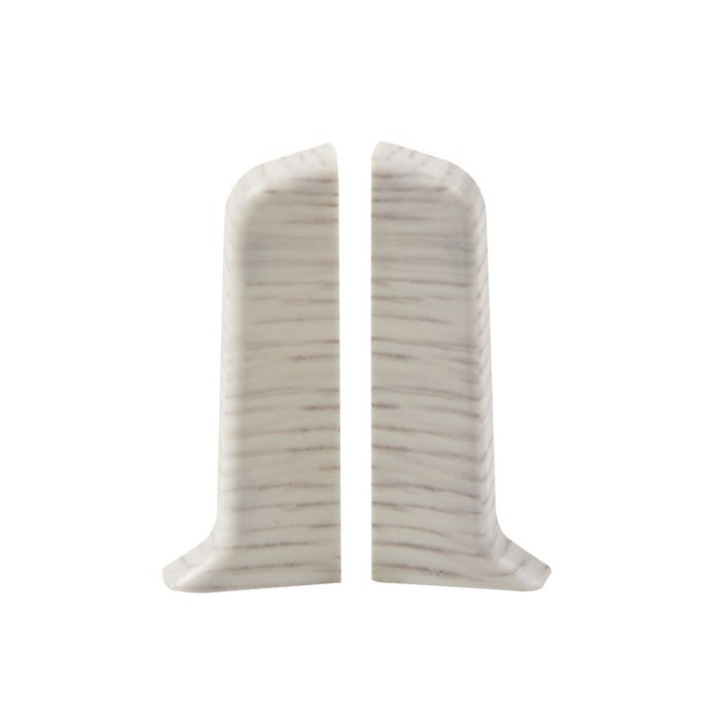 Terminatie pentru plinta, stanga / dreapta, SET 10456-6009, PVC, gri alaska, 52 x 20 mm, 4 buc / set