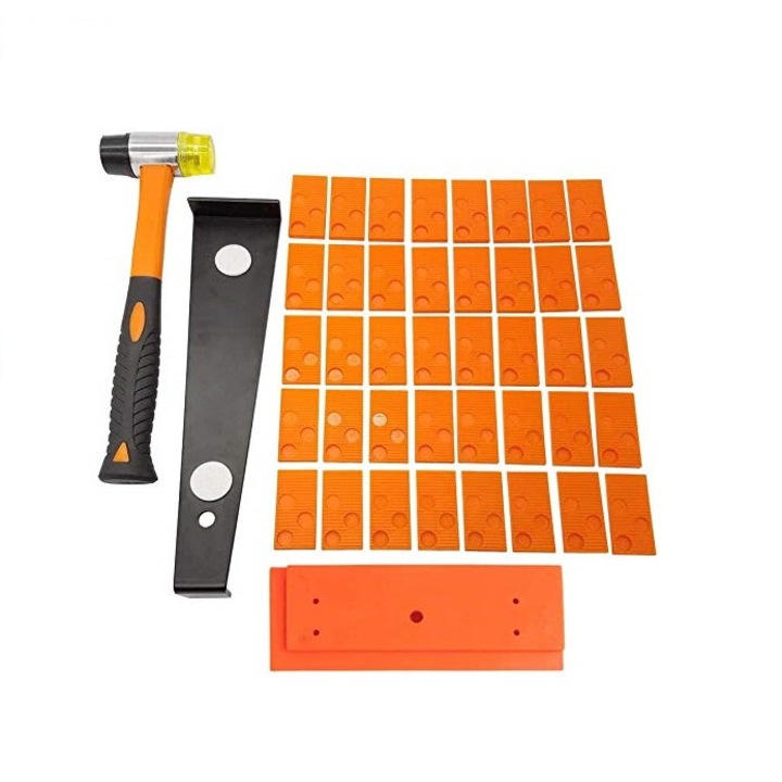 Kit instalare parchet laminat, 43 piese, Antiderapant, Portocaliu/Negru