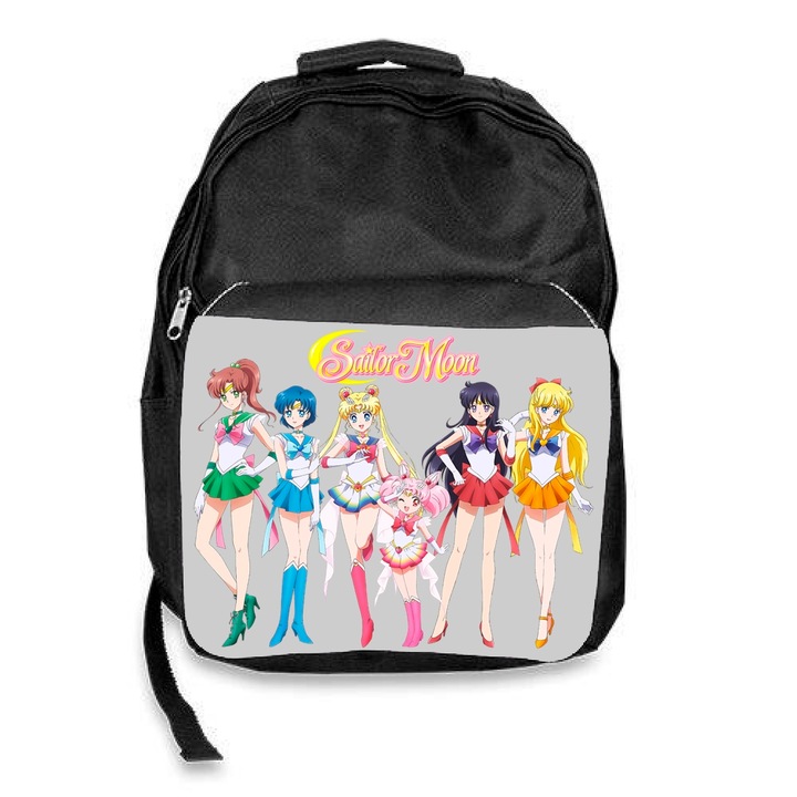 Ghiozdan scoala sailor moon guardians anime, negru, 30x45x17cm