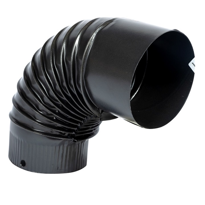 Cot pentru soba pe lemne MICUL FERMIER, 90 grade, diametru 150 mm, gri mat