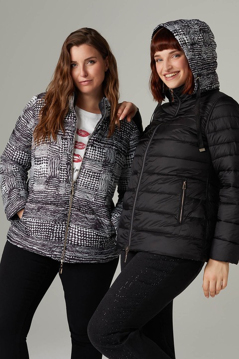 Fiorella Rubino, Geaca reversibila cu gluga, Alb/Negru, 46