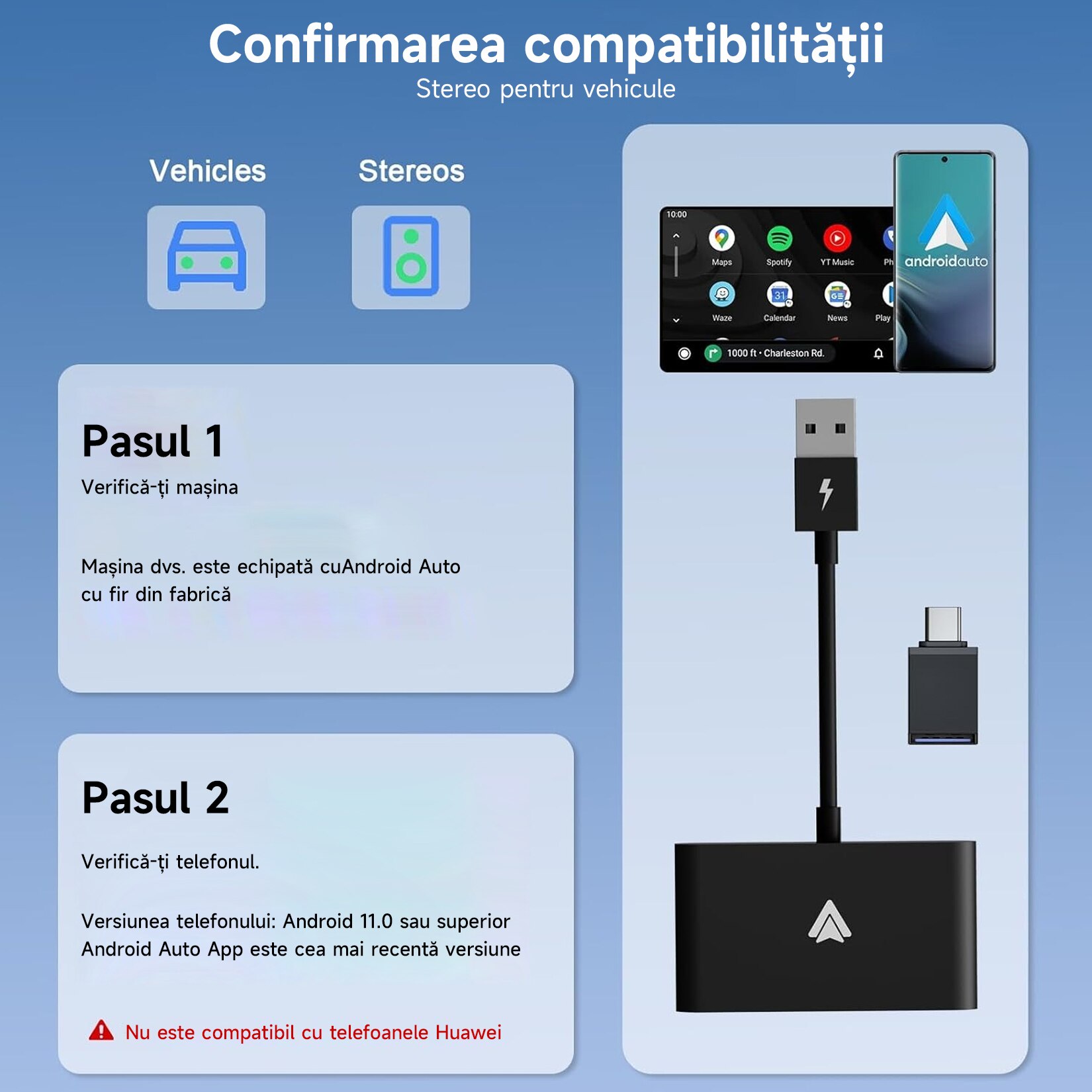 Jfyu Modul Android Auto wireless JFYU, Smart USB car play, reconectare ...