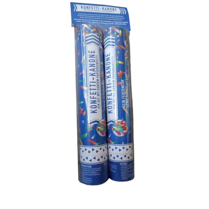 Set 2 tunuri Confetti 28 cm, tuburi cu hartie colorata