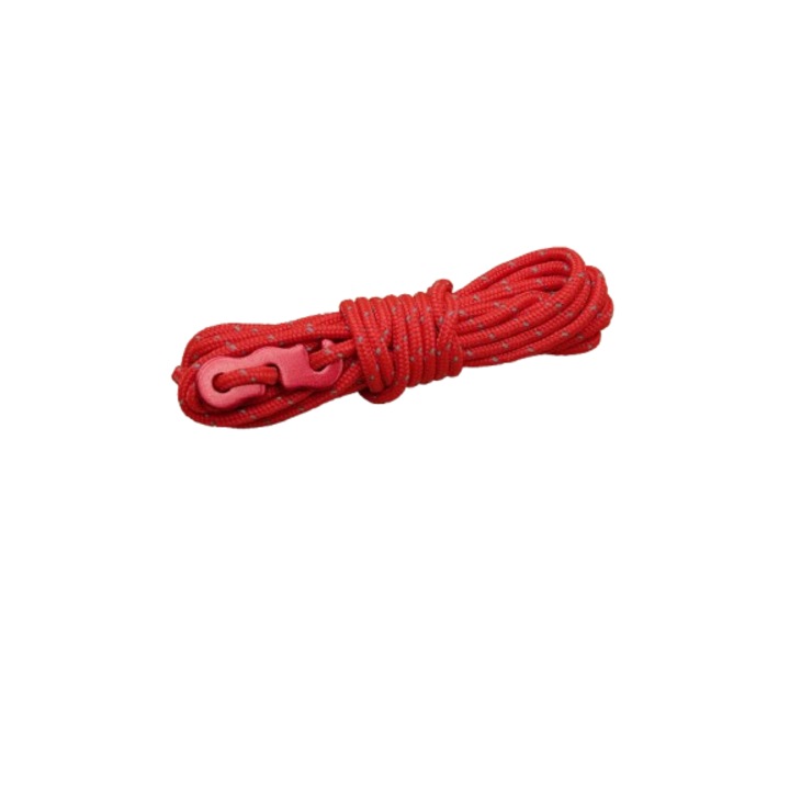Комплект поддържащо въже за палатка, Светлоотразително, 2 м, Червено