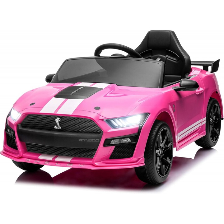 Masinuta electrica 12V cu telecomanda 2.4G licenta Ford MustangGT500 and Shelby Cobra Pink