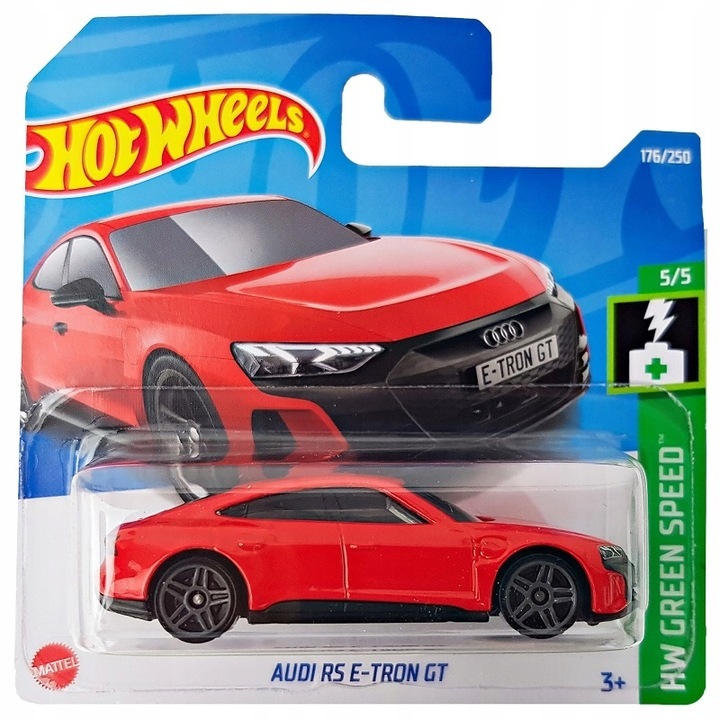 Метална кола Hot Wheels, Audi RS E-Tron GT, HW Green Speed Series, издание 2022 г., 1:64, червено