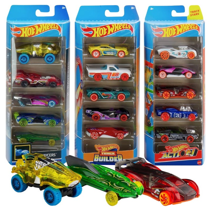 Autóskészlet, Hot Wheels, 15 db-os, Kicsi, Műanyag, Többszínű