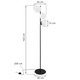 Lampa de podea, LightHome, Siena, E14, 230V, 60W, Alimentareade la retea, are un comutator on/off, 3 puncte de lumina, 34cm, 15 x 15 cm, Clasa A, Sticla/Metal, Forma sferica, Alb/Crom/Negru