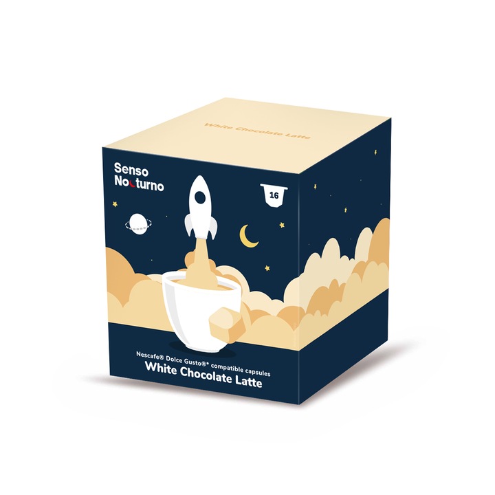 Senso Nocturno, White Chocolate - Fehér Csokoládé Latte - Dolce Gusto kompatibilis kávékapszula 16db