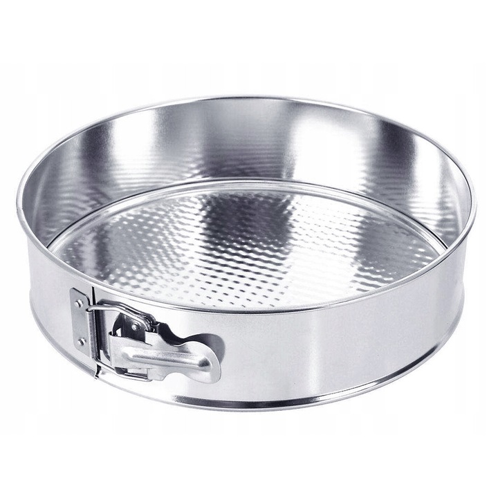 Tava de copt, Gigant, Traditional, Forma texturata, Tava galvanizata, Sigur pentru sanatate, Runda, Argintiu, 22 cm