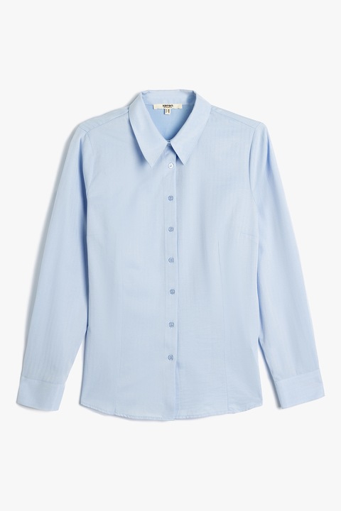 KOTON, Camasa regular fit uni, Albastru deschis, XL