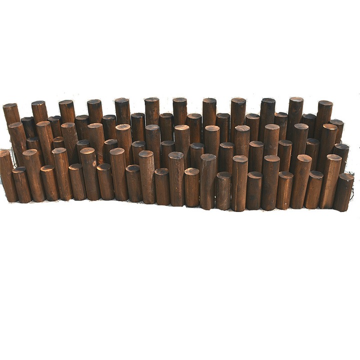 Ограда от карбонизирано дърво, Gigicial, многофункционална, екологична, кафява, 1.8x1.2m