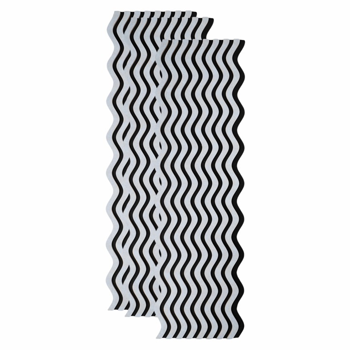 Set 3 Panouri riflaj acustic decorativ, MDF si pasla, Naimeed D6245, 240x30x1.8cm, Gri