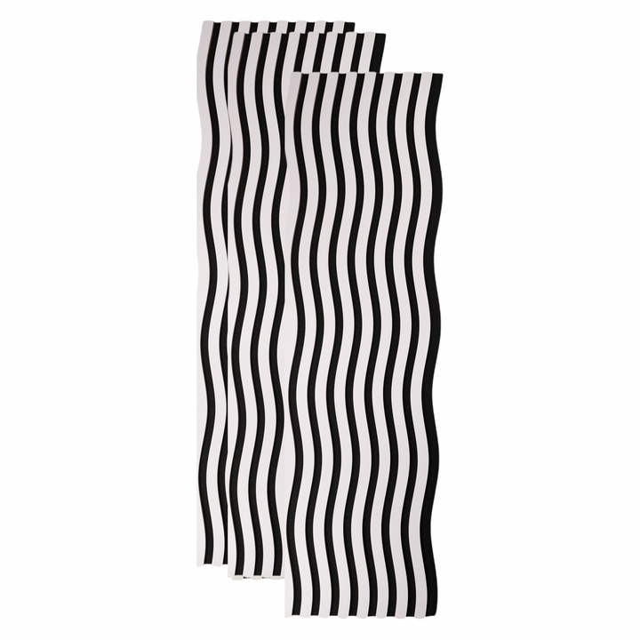 Set 3 Panouri riflaj acustic decorativ, MDF si pasla, Naimeed D6248, 240x30x1.8cm, Alb