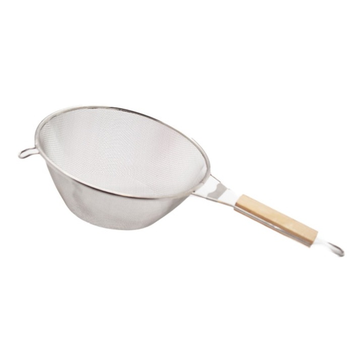 Strecuratoare cu maner lemn D1023, metal, D 18 cm