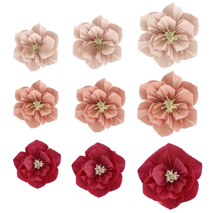 Krepp papír esküvői dekor, Gigicial, Multicolor