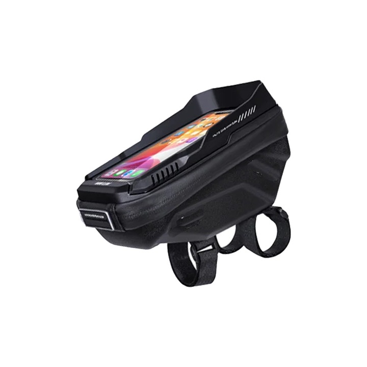 Поставка за телефон или GPS за доставчик/куриер, Приставка за велосипед, Тип ръчна чанта, Пълна 360 защита, Устойчив на вода, дъжд и удар, Висока чувствителност, Антирефлекс, Черен