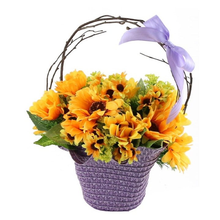 Aranjament Floral cu Floarea Soarelui, 26 CM