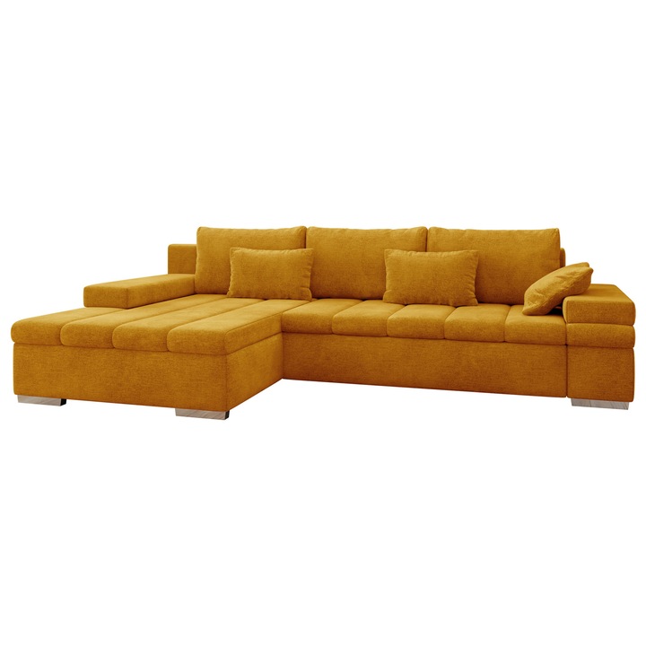 Coltar rabatabil Kanton, MIRJAN24, stanga, galben, 175x310x83 cm