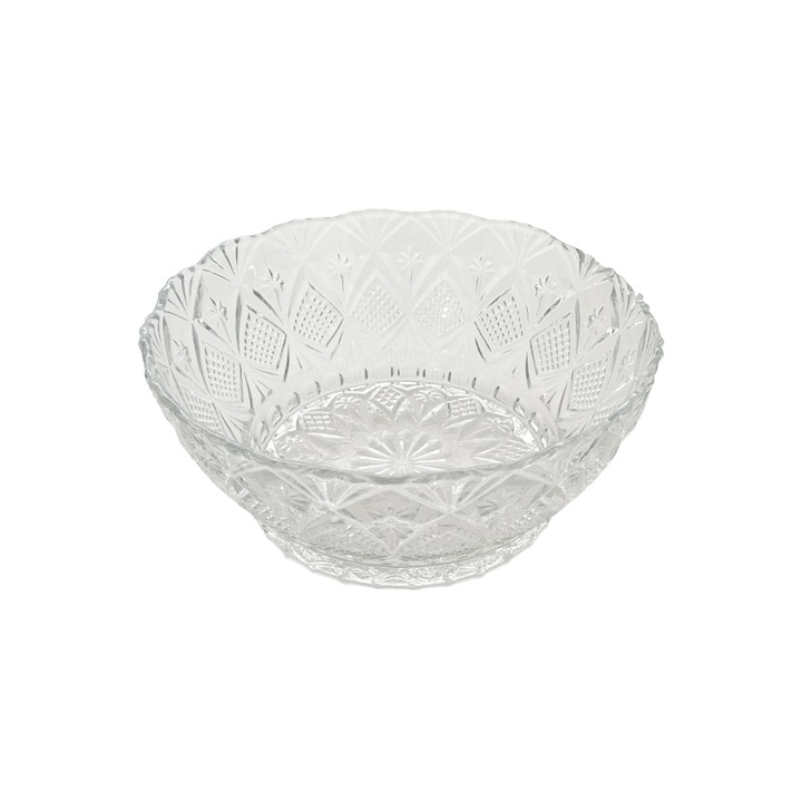 6 db bb7 tál készlet tálalótállal, átlátszó üveg, mintával, 1400 ml, 200 ml