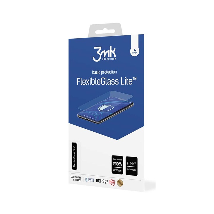 Folie protectie telefoane, 3MK, FlexibleGlass Lite, 0,16mm, rezistent la zgarieturi, set