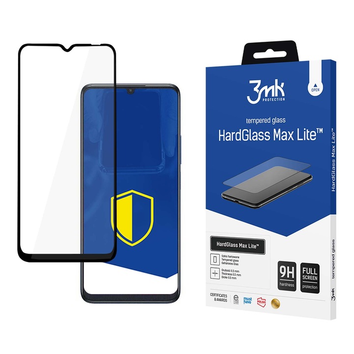 Folie protectie ecran telefon, 3MK, Compatibila cu TCL 505, Sticla, Negru