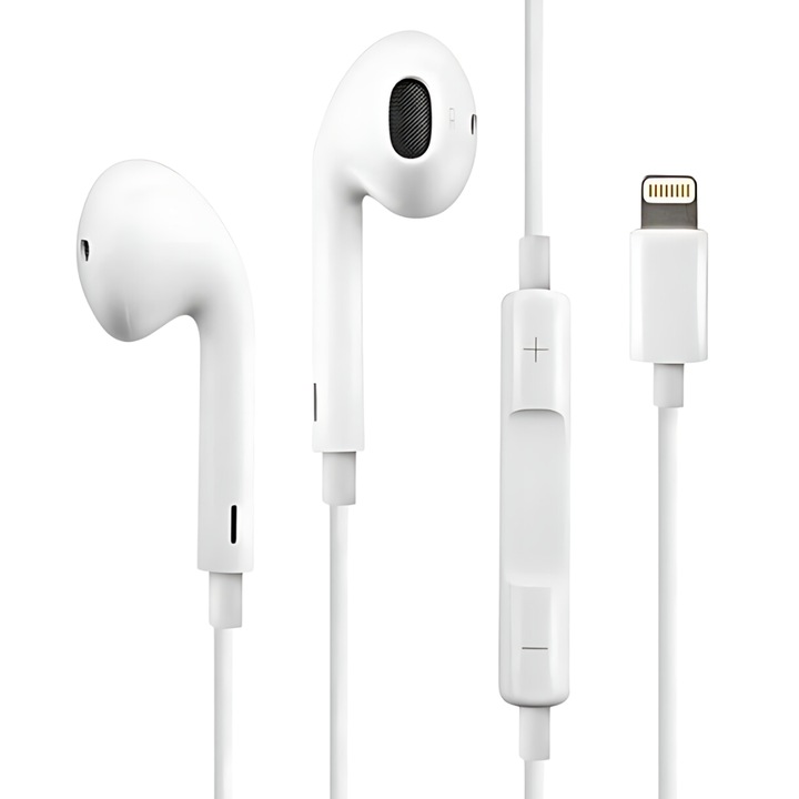 SDEPOT Lightning fülhallgató, iPhone 7/7Plus/8/8+/SE 2/X/XS/XR/XS MAX/11/11PRO/11PRO MAX telefonhoz, fehér