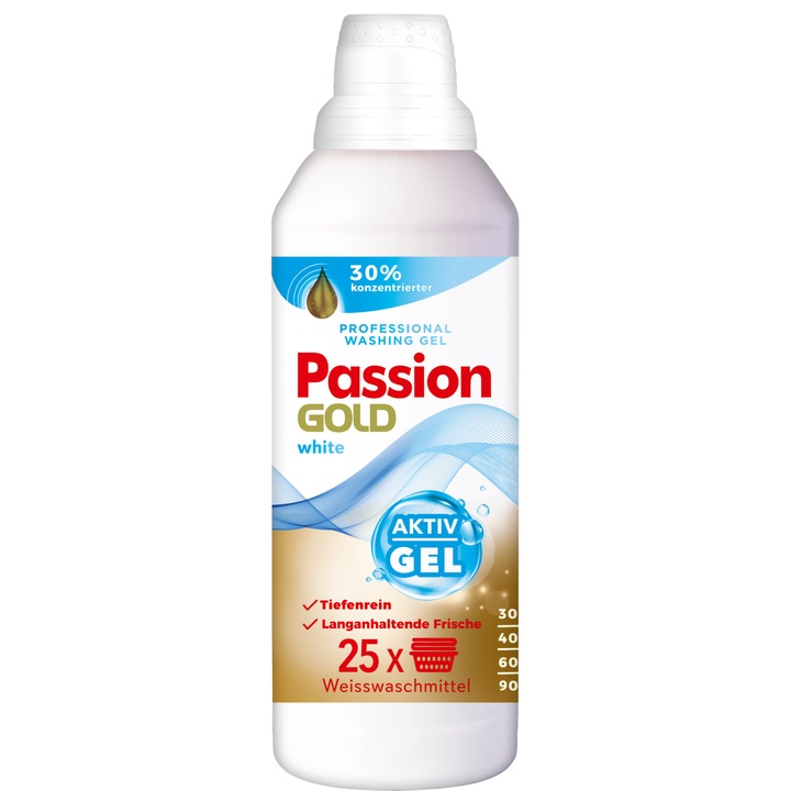 Passion Gold Professional mosógél, fehér ruhákhoz, 1 l / 25 mosás