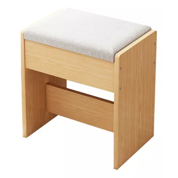 Scaun masuta machiaj, Lemn, 33x22x40cm, Maro