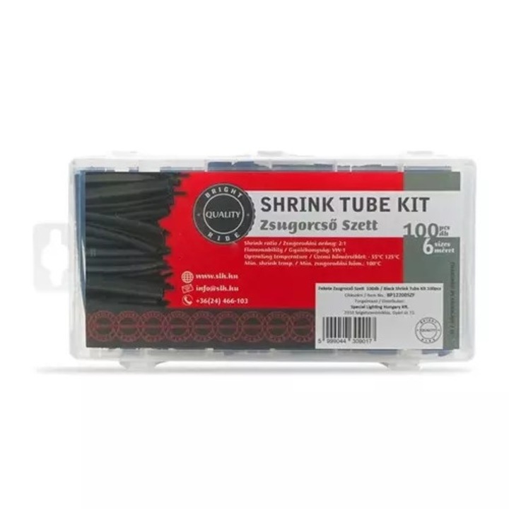 Комплект свиваеми тръби BrightRide, черен цвят, комплект от 100 бр