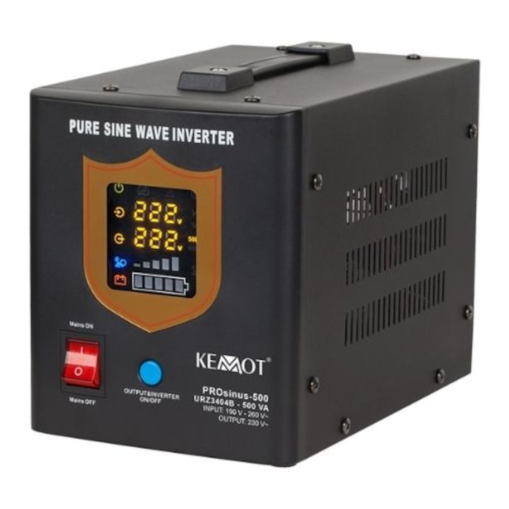 UPS Kemot pentru centrale termice Sinus Pur 500VA/300W 12V Negru