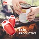 Електрическа отварачка за консерви Lyaxm, червена, работи на батерии, ергономичен дизайн, червено/бяло